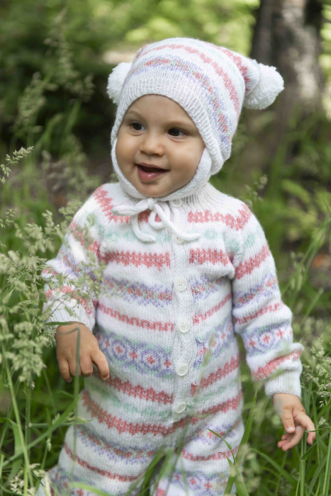 Regnduft Babyset & Mütze Pastell