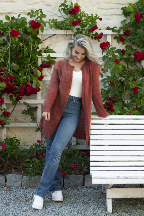 Basic Jakke Lang Mohair Edition av SD  Lys Hindbær