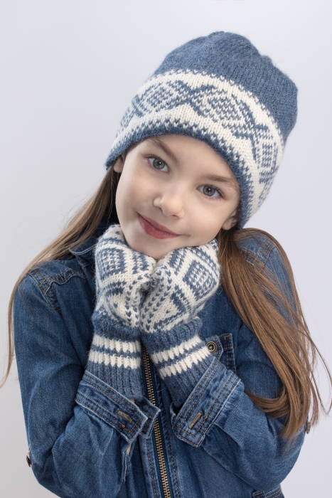 Dale - CORTINA Kindermütze und Fäustlinge 405-09 ALPAKKA FORTE