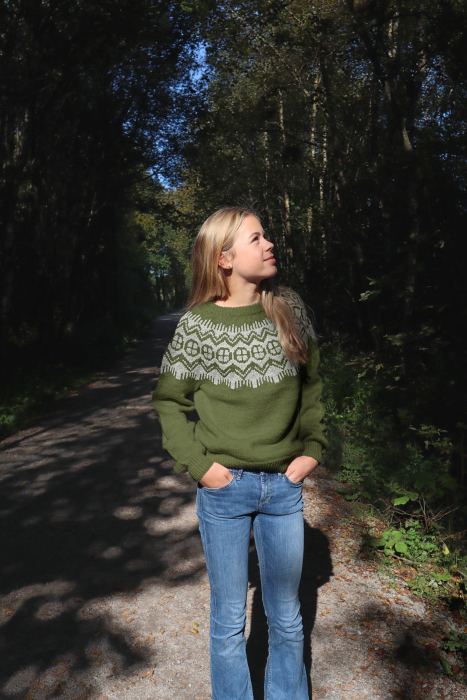 Attica Pullover Olive & Hellgrau