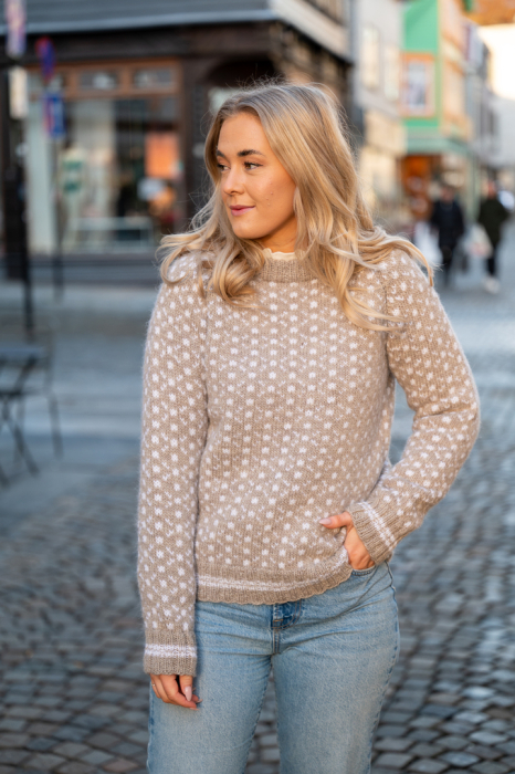 Dale - Klasscher Island-Pullover Beige 465-08