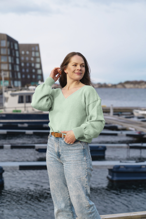 Amanda Genser Mintgrønn (merino)