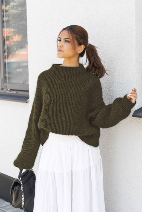 Jung Pullover Olive Meliert