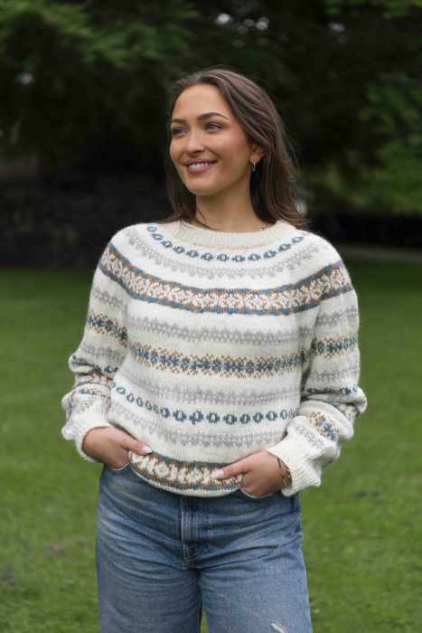 Regnduft Pullover mit rundem Hals Hell