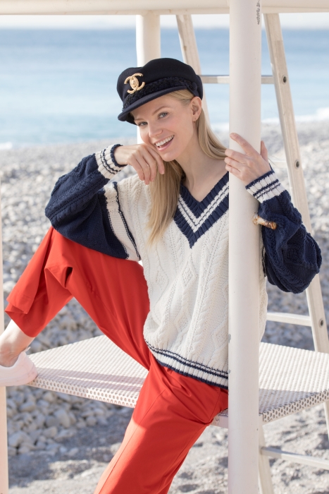 Dale - CHARLOTTE GENSER HVIT & MARINE 380-03